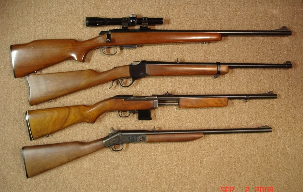 ruger 44 magnum rifle. four of my .44 Mag rifles.