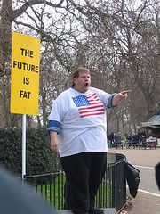 fat man at speakers' corner