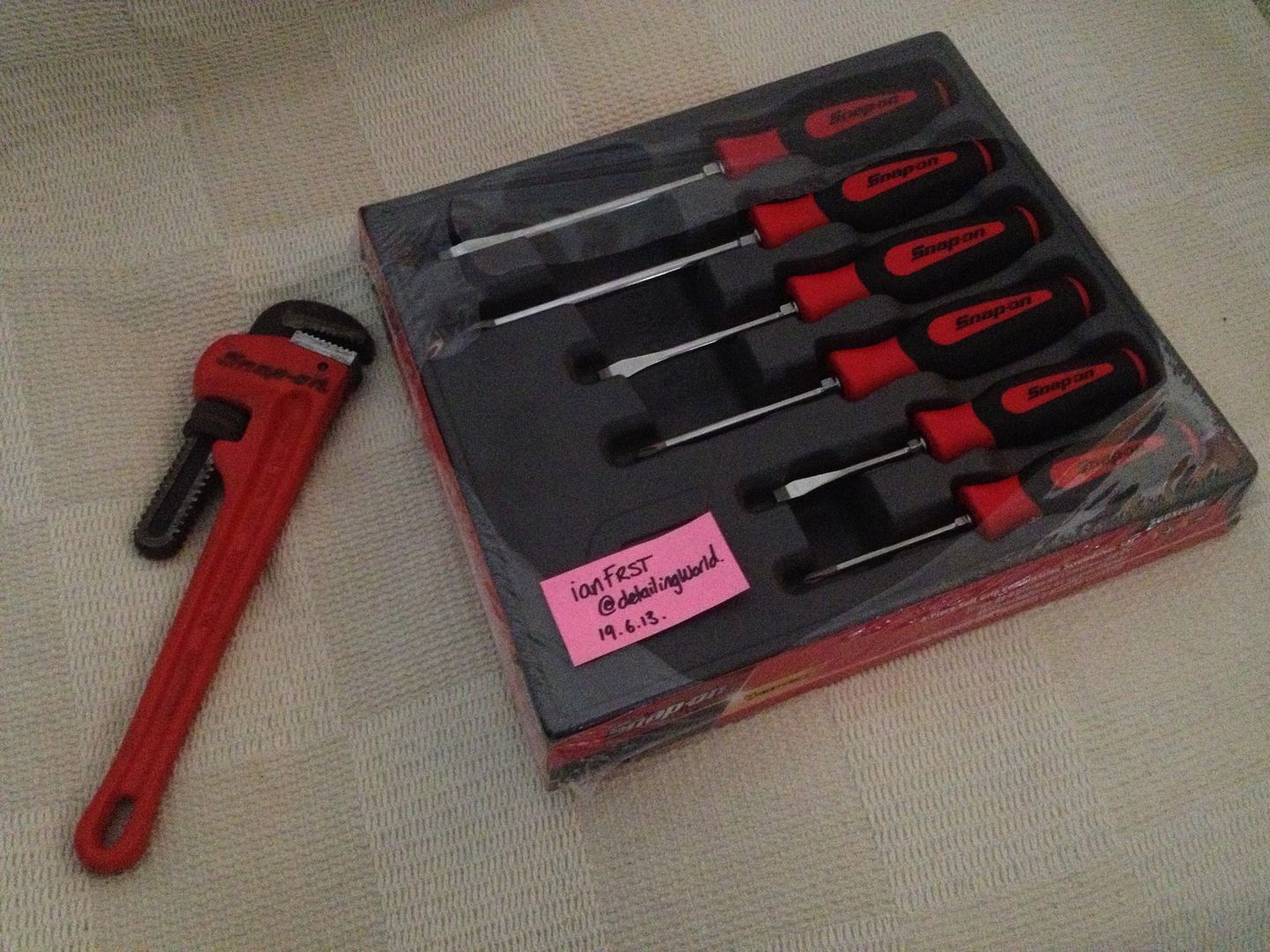 Snap on screwdrivers & 12" pipe wrench Detailing World Forum