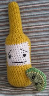 amigurumi, crochet, beer, lime