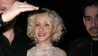 Close up of Christina Aguilera with a goofy look on her face