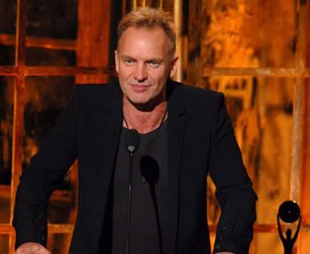 Sting presenting at the Rock and Roll Hall of Fame 21st annual induction ceremony