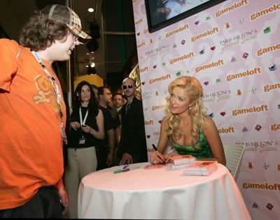 Paris Hilton made an appearance at video game expo E3 in Los Angeles 