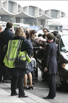 Angelina Jolie and Brad Pitt at the airport