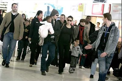 Angelina Jolie and Brad Pitt at the airport