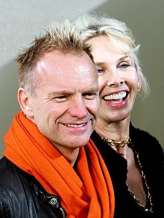 Sting and his wife Trudie Styler looking happy