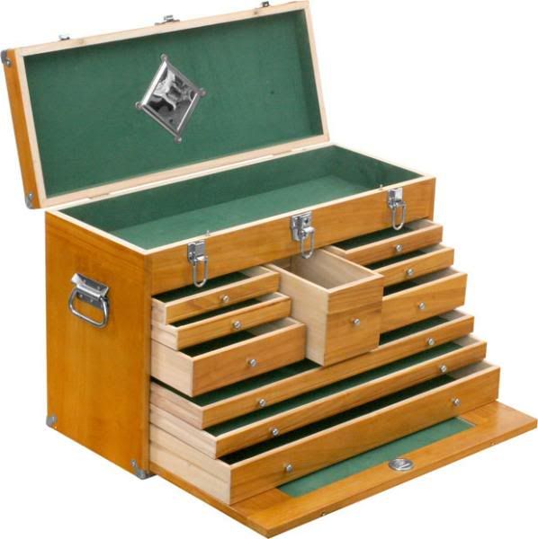 Wooden Wood Tool Box Chest Cabinet
