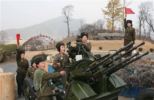 north korean women soldiers. 19, 2005, women soldiers of a