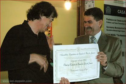 09-21-05: Jimmy Page is made an honorary citizen of Rio de Janeiro