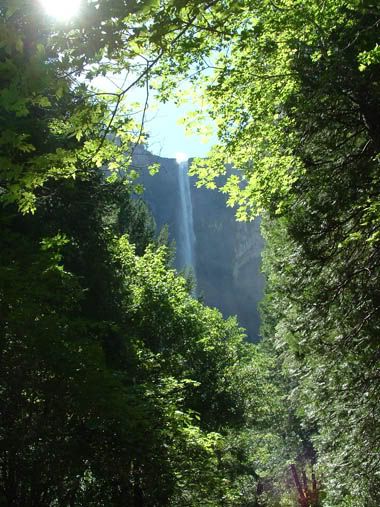 a glimpse of beautiful bridalveil falls