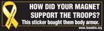 replace those meaningless ribbon magnets with a sticker donation: support our troops!