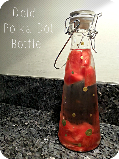 Gold polka dot glass bottle - watermelon infused water