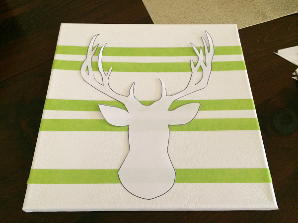 glitter deer head canvas