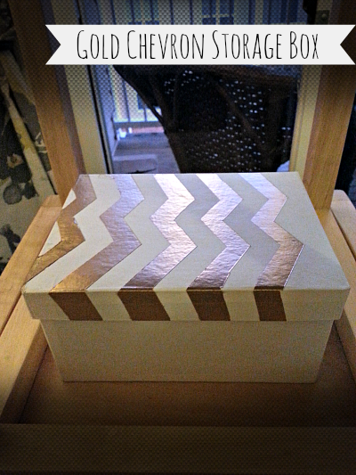 gold chevron storage box