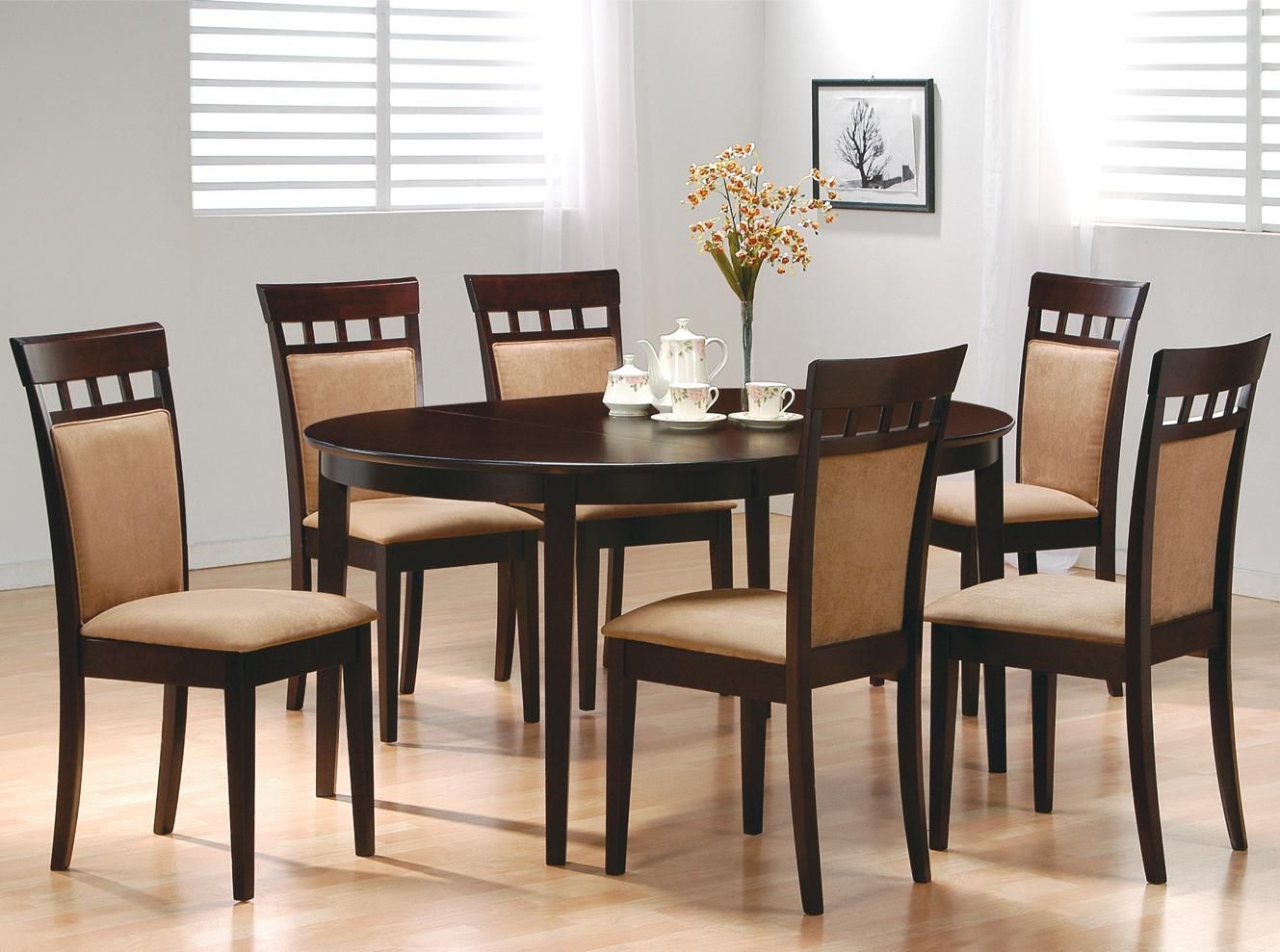 Hyde 5 Piece Modern Espresso Dining Table and Cushion Back ...