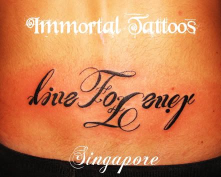 Ambigram tattoo !! - Live Forever -