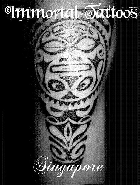  curved designs using traditional Polynesian tattooing implements