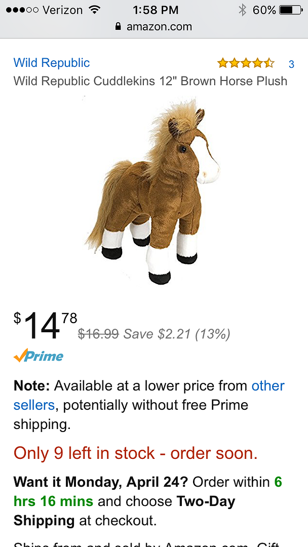 I prefer to end on a happy note, so theres a picture of another Horsie (tentatively named Horsie II) thats on its way to my house.