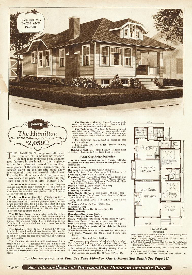 The Sears Hamilton was a very popular house for Sears (1928 catalog). 