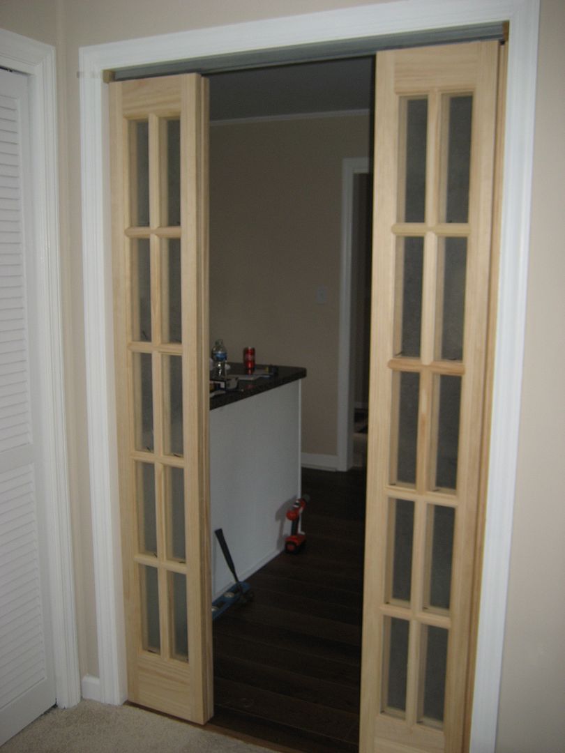 With the track in place, installing the doors was quite simple.