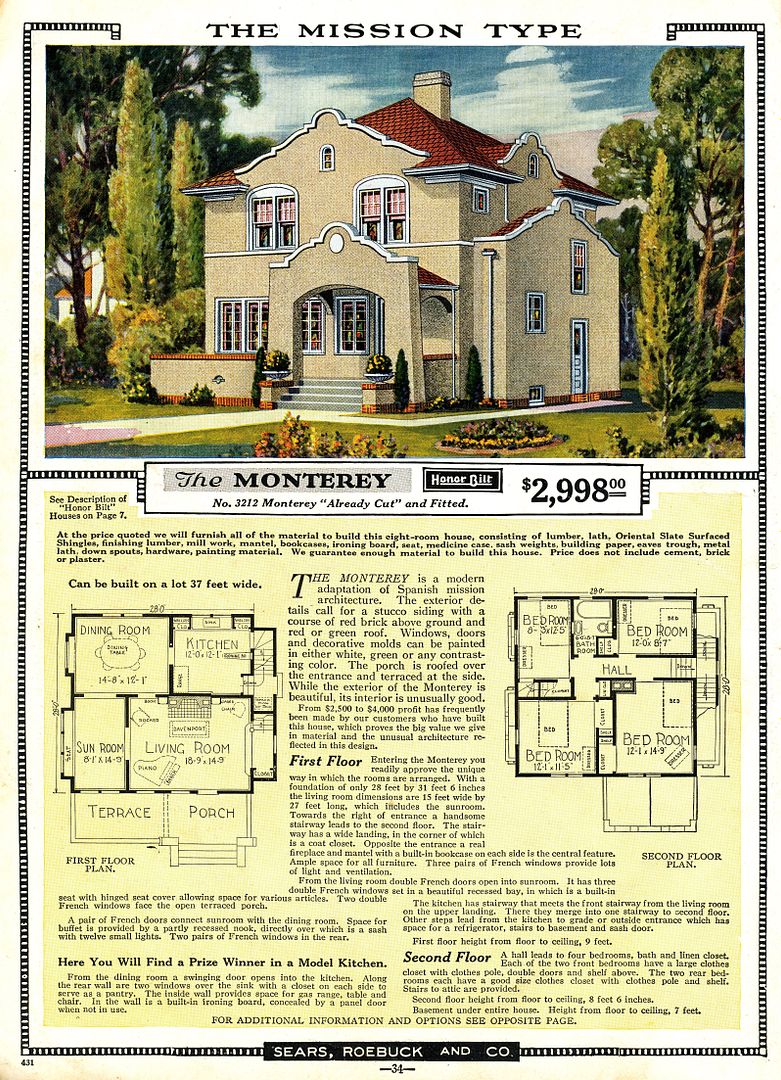 Who doesnt love a Sears Monterey? (1924 Sears Modern Homes catalog)
