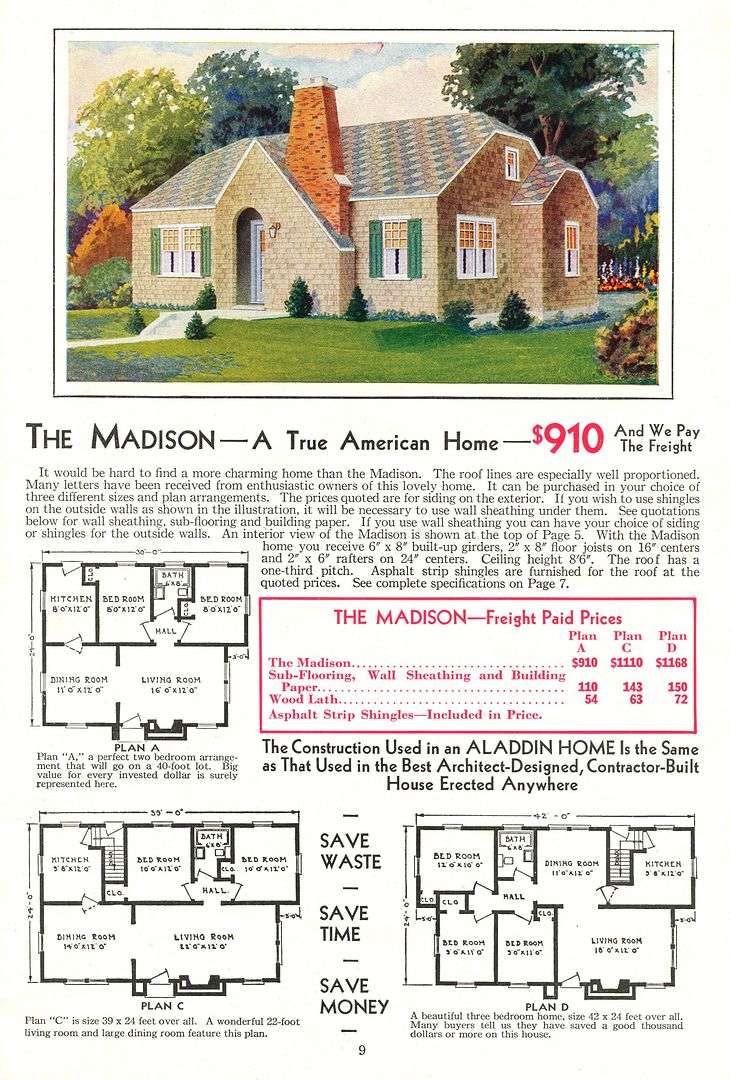 The Aladdin Madison was a perennial favorite for Aladdin customers. The house was offered in several floorplans. 
