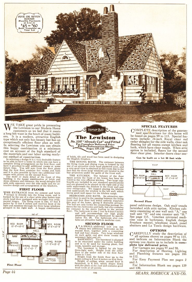 The Lewiston, as seen in the 1930 Sears Modern Homes catalog. 