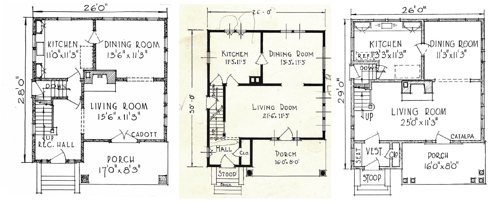 Whats really fun is to compare these three floorplans side-by-side. 