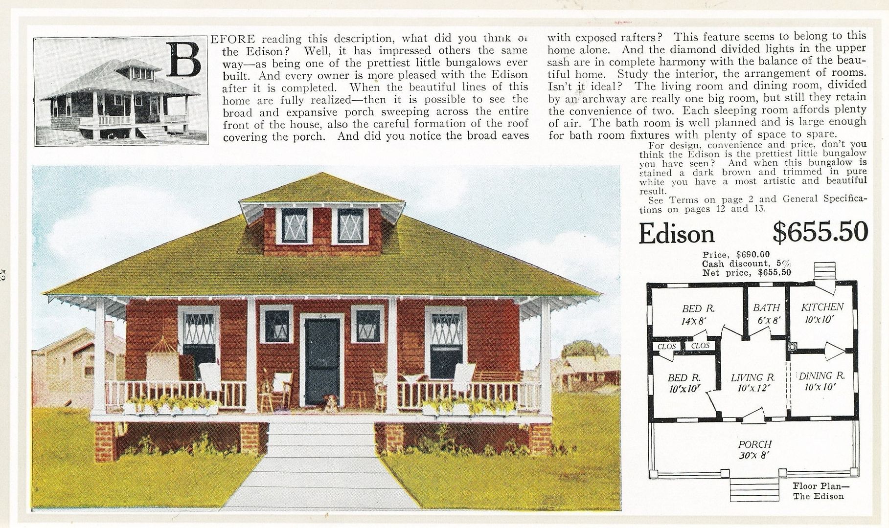 The Aladdin Edison was a very modest, simple house.
