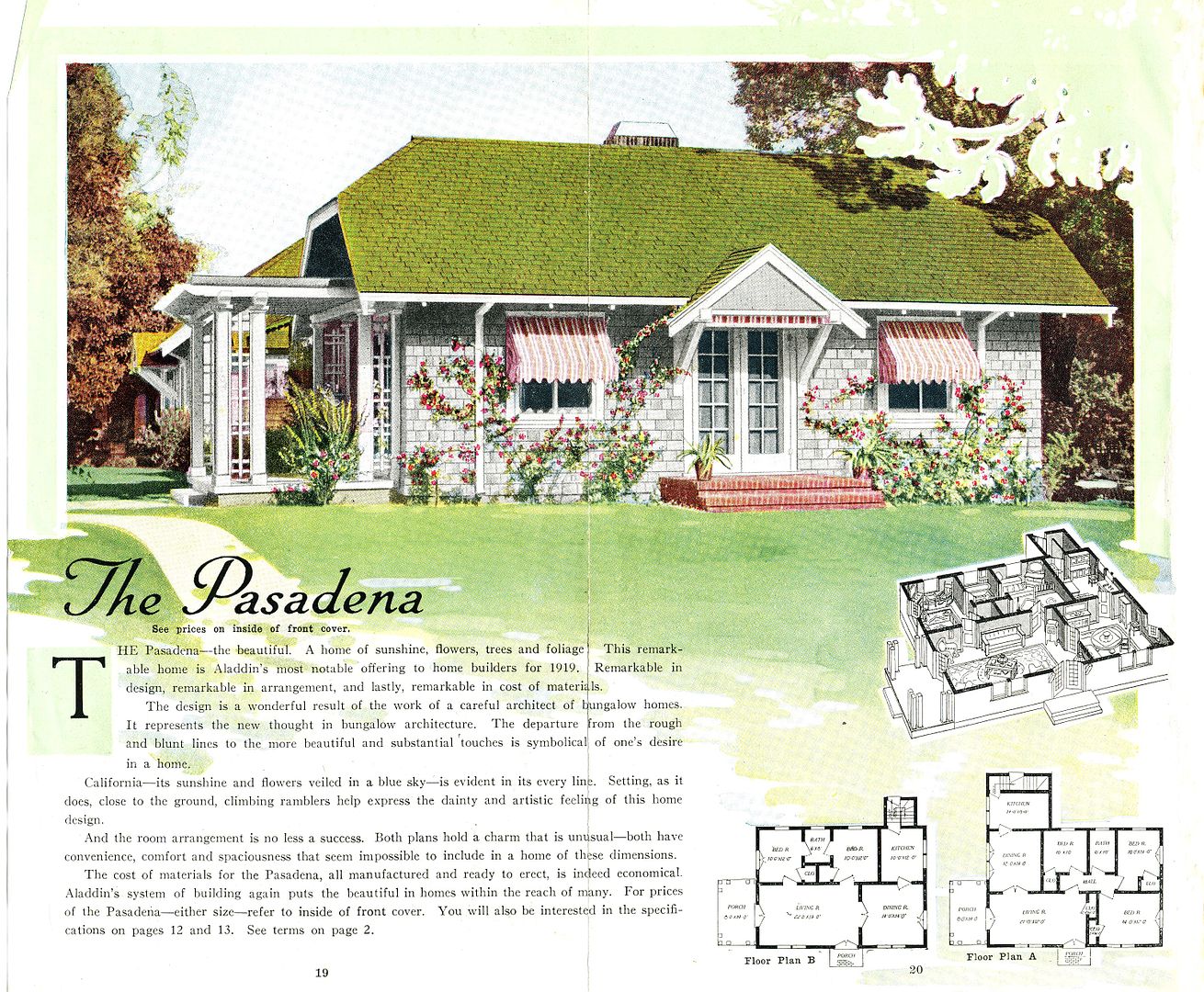 Aladdin had a mill in Wilmington, NC so not surprisingly, I often find more Aladdin kit homes in Virginia than Sears kit homes. Shown above is the Aladdin Pasadena from the 1919 catalog. 