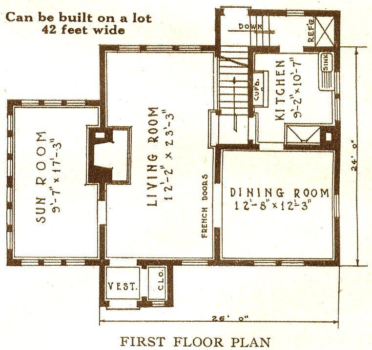 Heres the floorplan for the Sears Montrose (1st floor). 