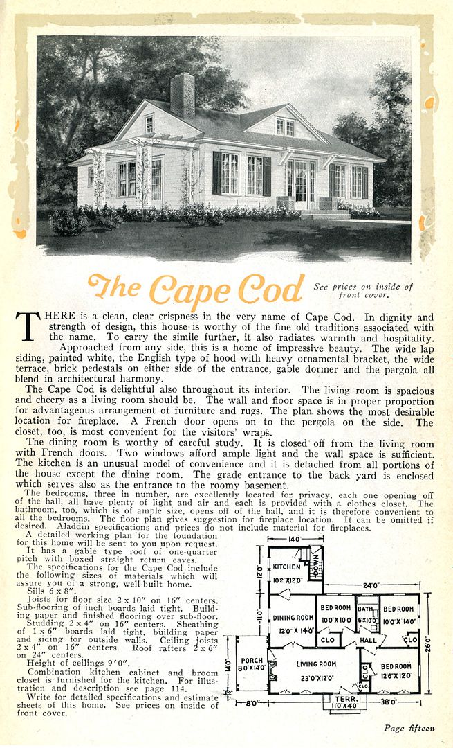 The Aladdin Cape Cod (1923) was another popular kit home. 