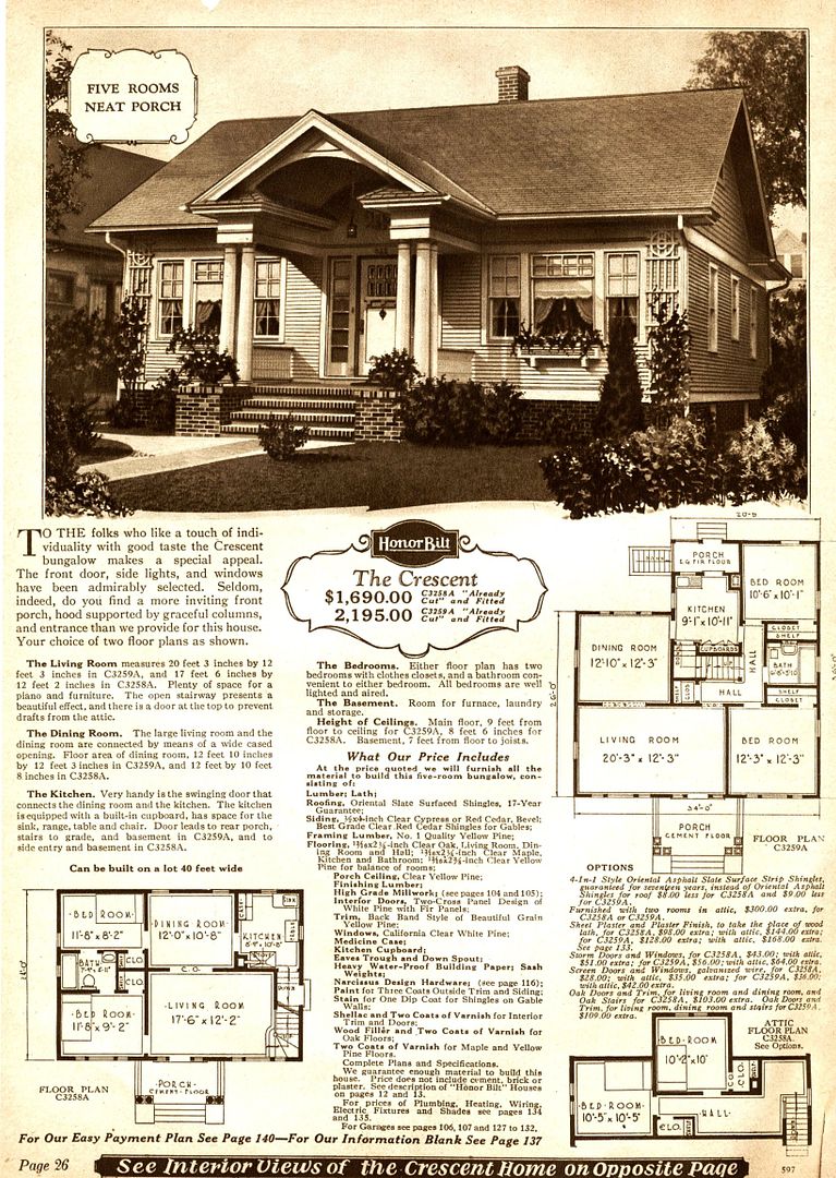 The Crescent was probably one of the top ten most popular designs that Sears offered (1928).