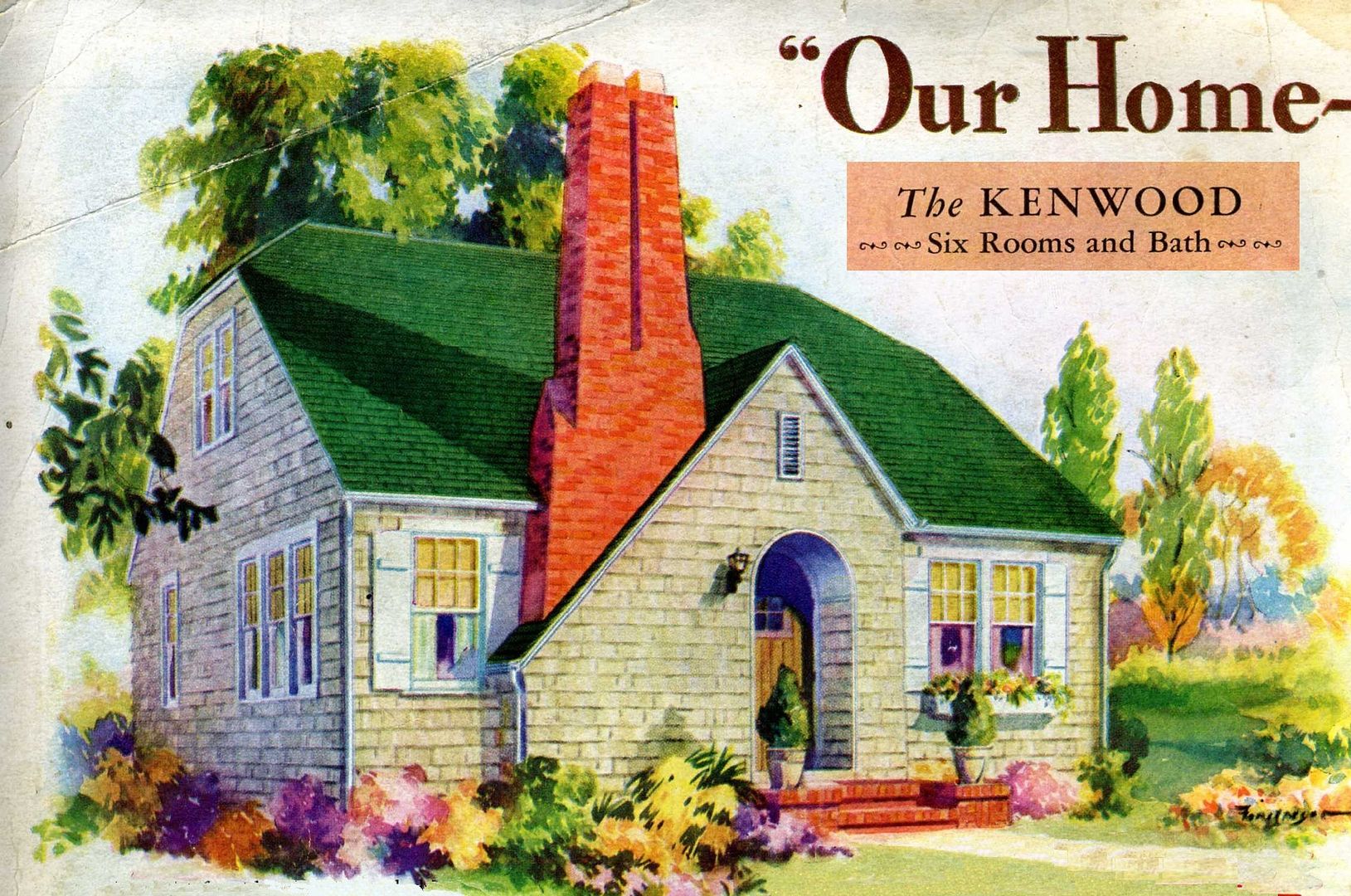 The Kenwood, as seen in the 1929 Wardway catalog. As with the Cranford and the Devonshire, the Kenwood was exclusively a Wardway home (milled, manufactured and shipped by Gordon Van Tine).