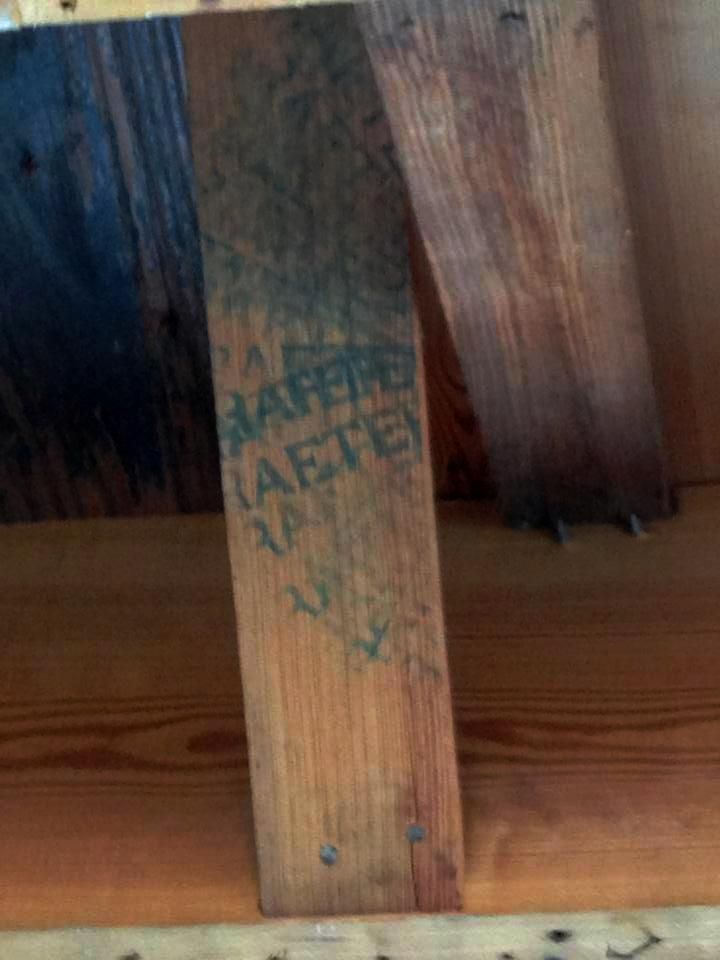 Heres another example of marked lumber that Rachel found in Oklahoma.