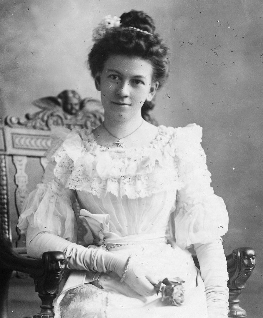 Addie on her wedding day, February 1896. She was 24. 