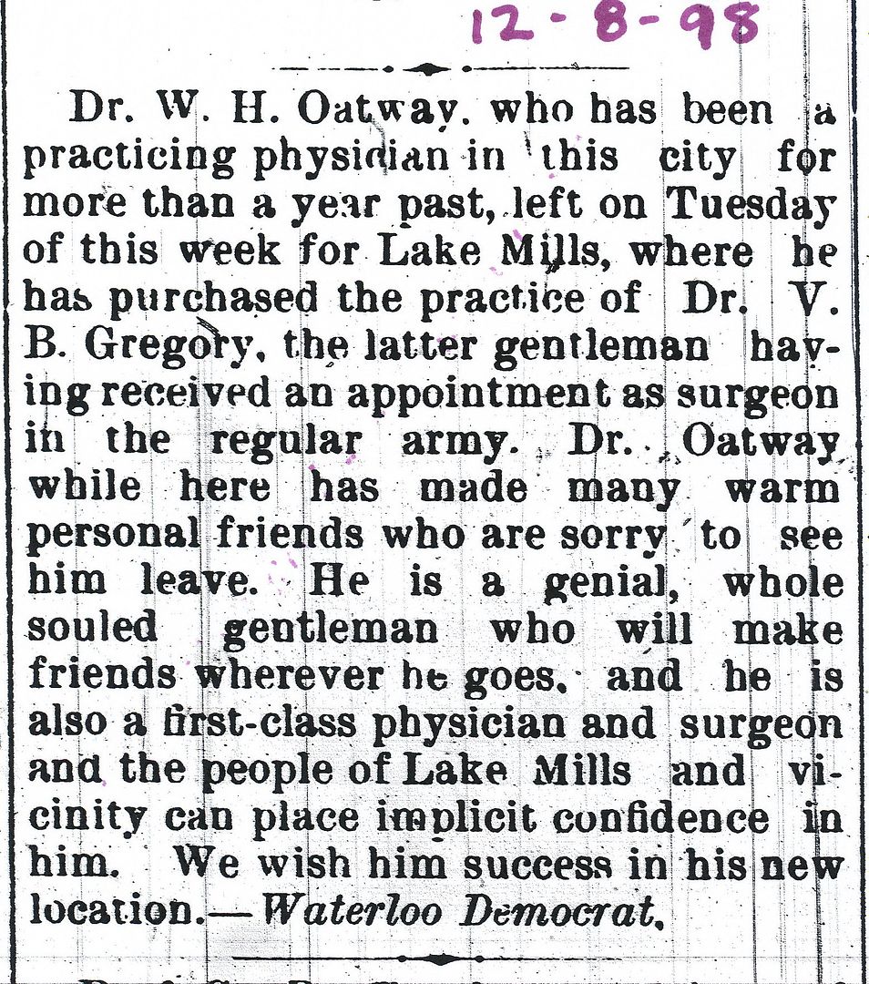 Good old genial Dr. Oatway. 