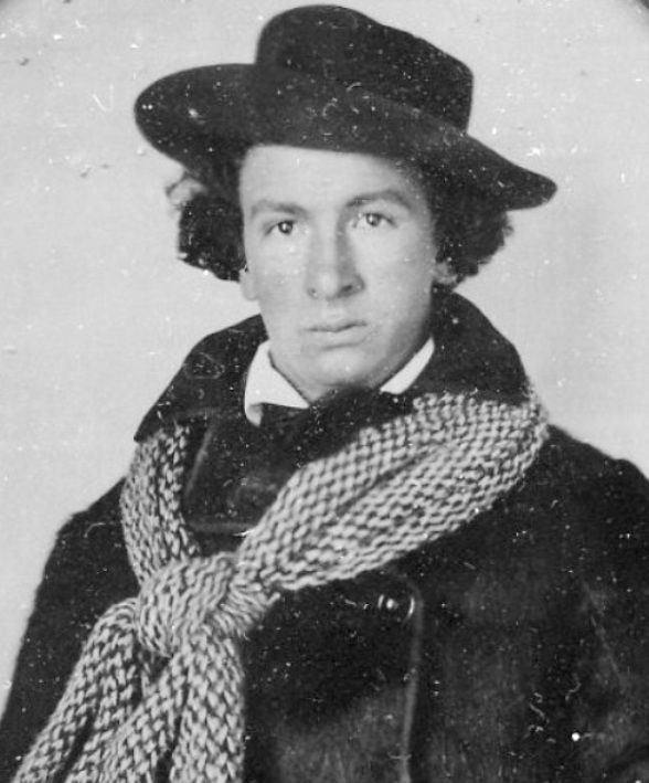 A picture of young Homer Hoyt at the time of his marriage to Julia Hawley (in 1861). He was a dapper young fellow, wasnt he?