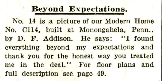 This is the correct text, which shows that the house was built in Monongahela, Pennsylvania. 
