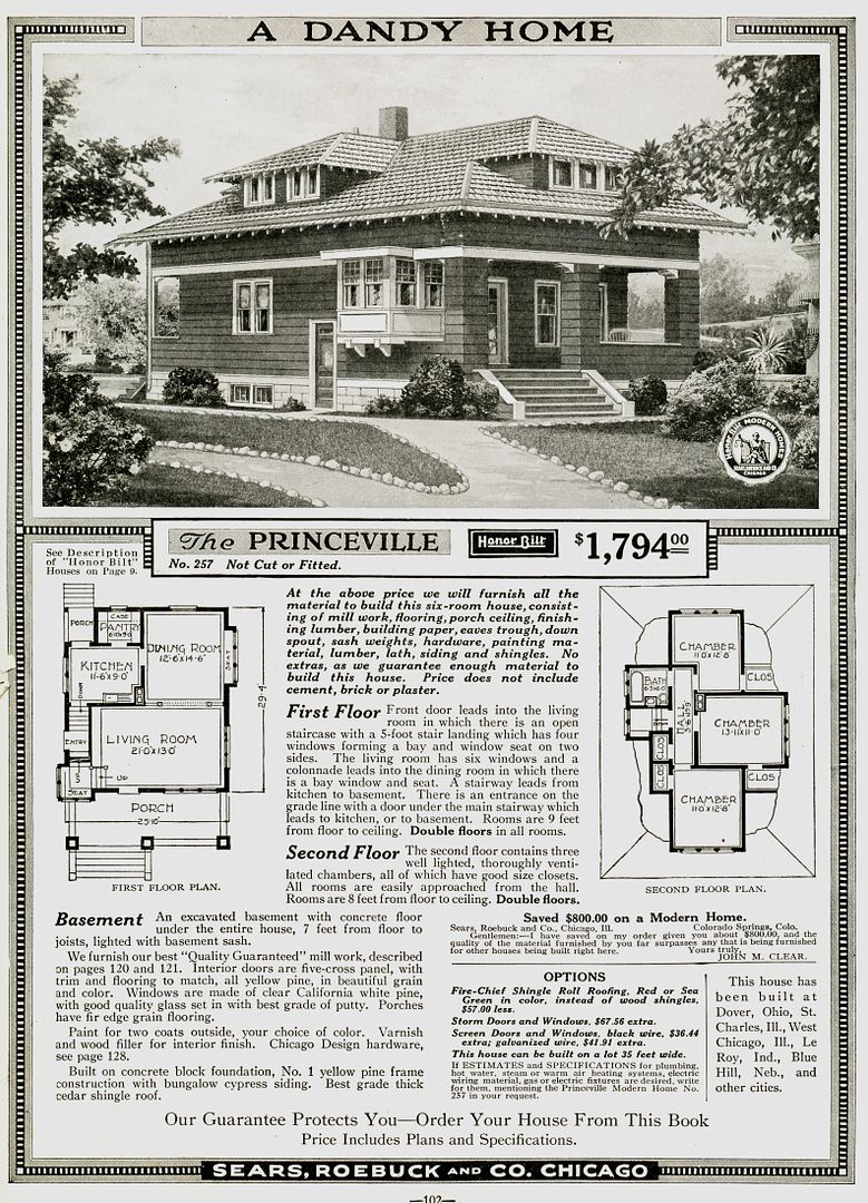 Sears Princeville, as seen in the 1919 cataog. 
