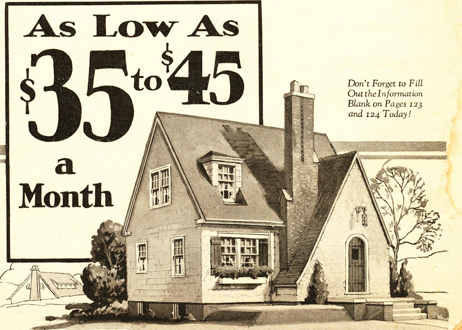 The Sears Willard was the house featured in a promotion showcasing affordable monthly payments. 