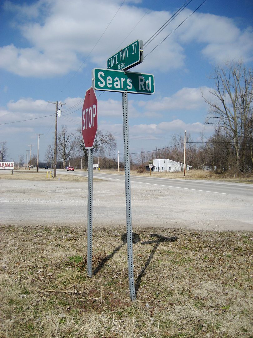 Sears had a massive lumber mill just outside of Cairo, Illinois. The street was named Sears and Roebuck Road, but in later years, it was split into two dead-end streets by the highway. One side was named Sears Road.