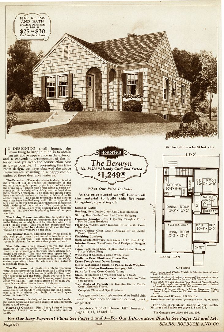 Sears Berwyn as seen in the 1929 Sears Modern Homes catalog.