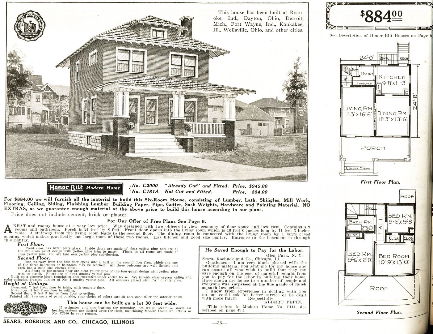 Featured in the above photos are several sytles of Sear Homes, including the Sears Gladstone