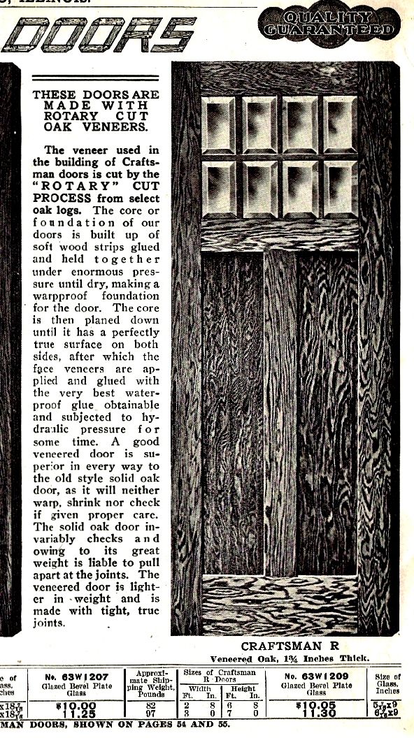 An early building materials catalog shows an old door
