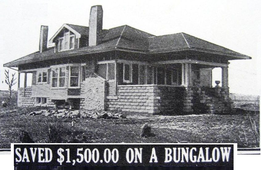 This image appeared in promotional literature from 1916. Apparently, this photo was taken about 15 minutes after the house was completed. The landscaping is a little raw. 