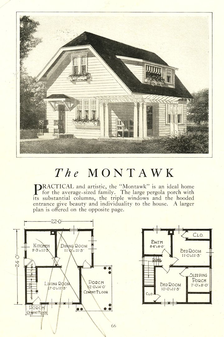 In addition to Sears, there was also a kit home company known as Lewis Manufacturing. Shown above is one of their most popular homes, The Montawk.