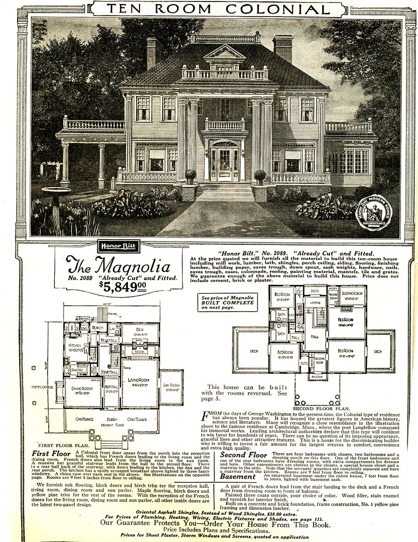 Sears Magnolia as seen in the 1922 Modern Homes catalog. The Magnolia was offered from 1918-1922. 