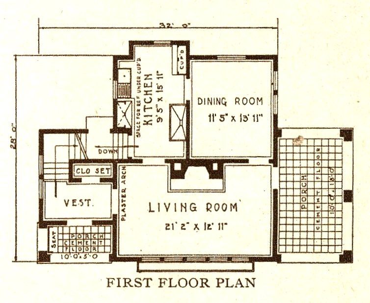 Unlike many Sears Homes, the Maywood had a good floor plan with spacious rooms. 