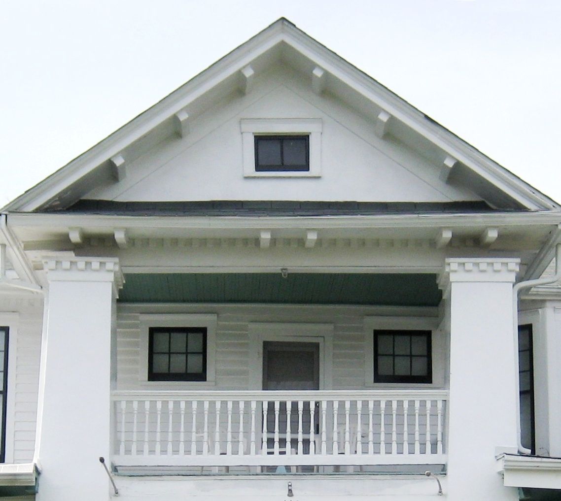 Details around the second-story porch.